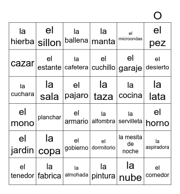 VOCABULARIO Bingo Card