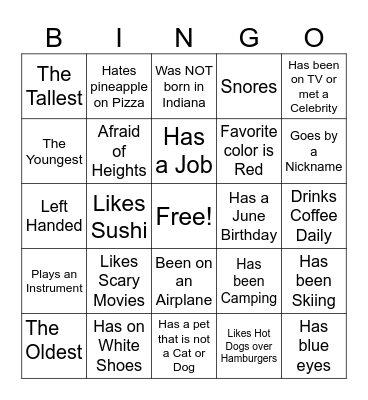 Class of 2024 Bingo Card