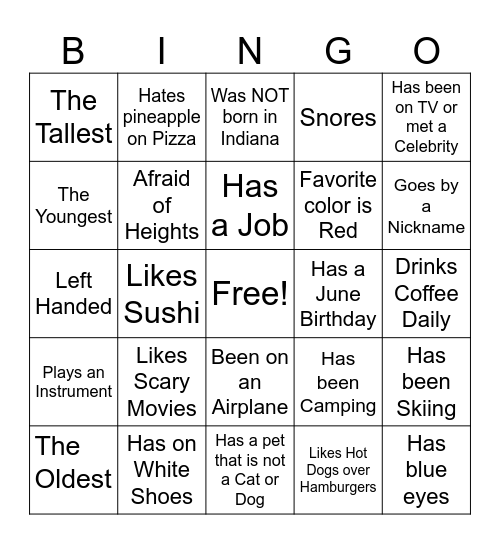 Class of 2024 Bingo Card