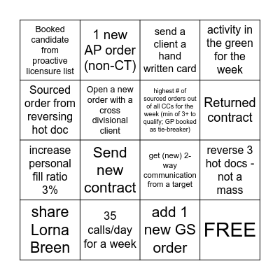 CC Bingo Card