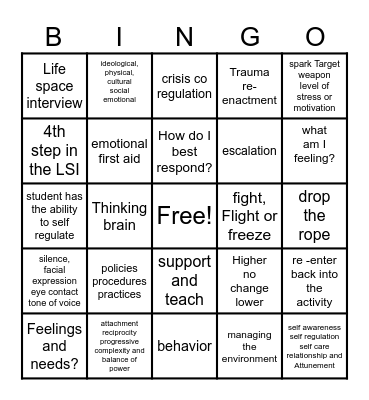 TCIS Bingo Card