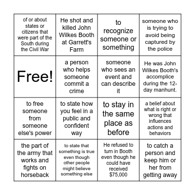 Workshop 4 Part 3 Vocabulary Bingo Card