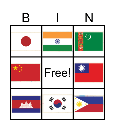 AAPI 3x3 Flags Bingo Card