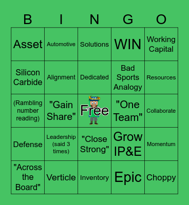 Town Hall Bingo Card