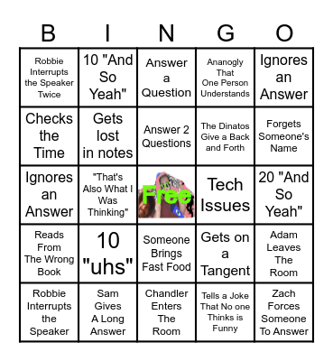 Zach's Bingo Card