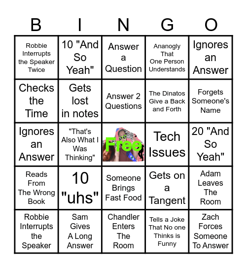 Zach's Bingo Card