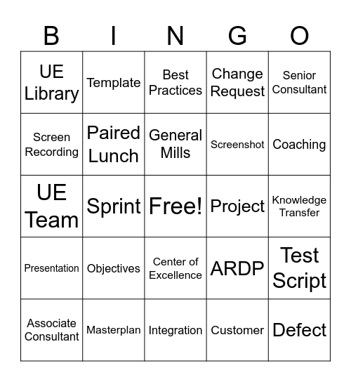 UE Bingo May 2024 Bingo Card