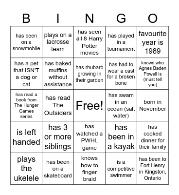 LEAP-get-to-know-you ............ Find someone who: Bingo Card
