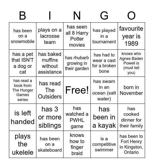 LEAP-get-to-know-you ............ Find someone who: Bingo Card