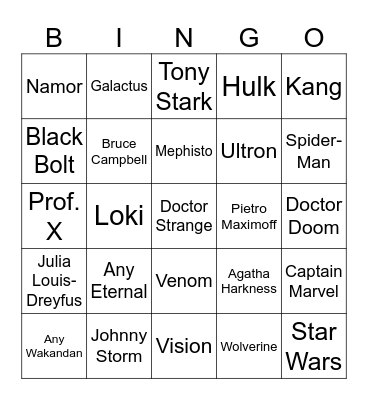 Doctor Strange Cameos Bingo Card