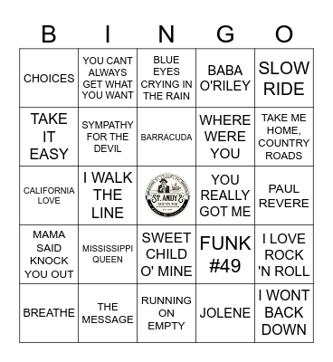 The "Classics" Bingo Card