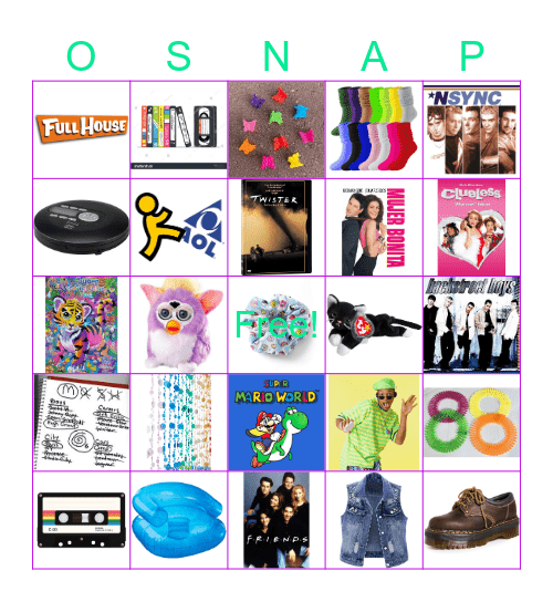 90S BINGO Card
