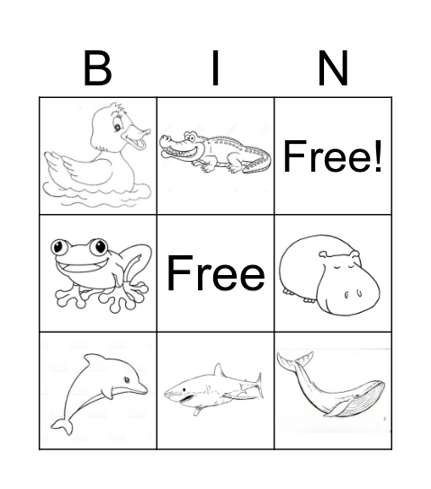 Sea And Lake Sounds Bingo Card