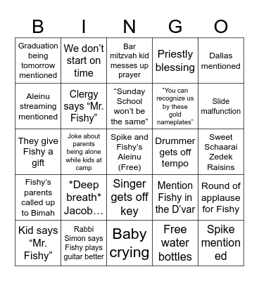 Fishy Fish, signing off Bingo Card