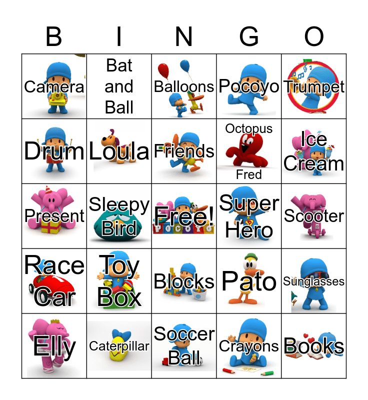 Pocoyo Bingo Card