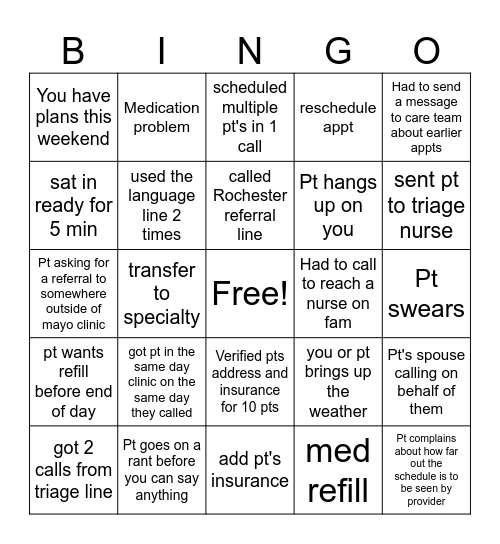 BINGO FRIDAY Bingo Card