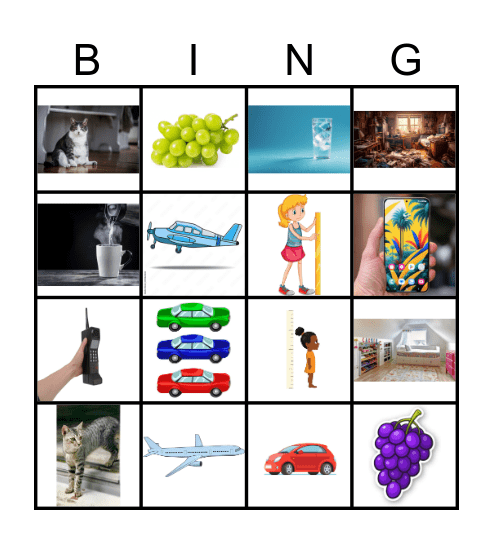 Bingo: Adj + noun Bingo Card