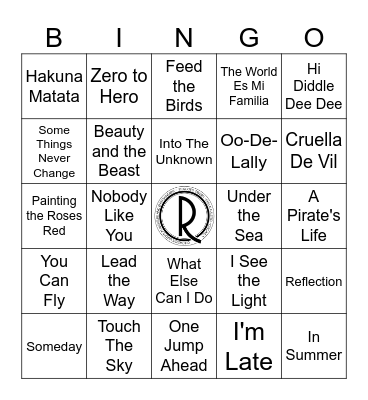 GAME ONE: DISNEY CLASSIC (B) Bingo Card