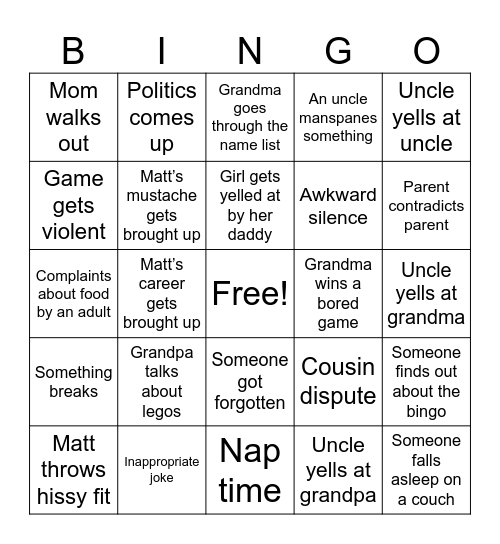 Otis weekend Bingo Card