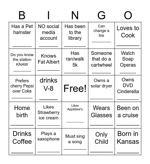 Family Reunion 2024 Bingo Card