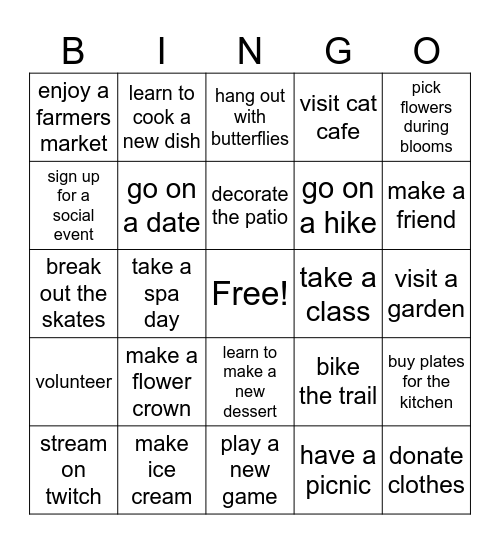 springo Bingo Card