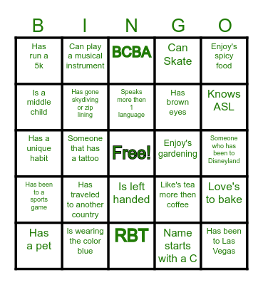 Find the Coworker Bingo Card
