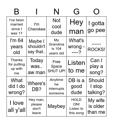 Dubious Dog Dingo Bingo Card