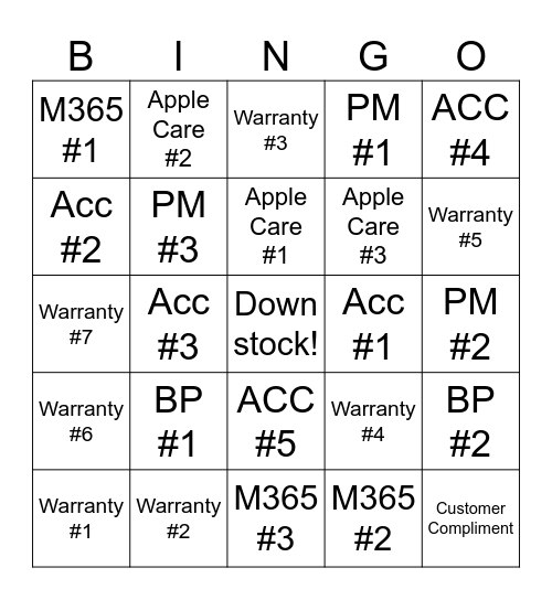 Best Buy Bingo Card