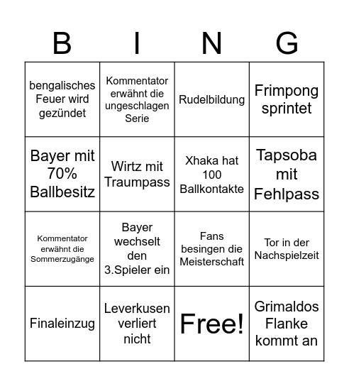 Bayer 04 Bingo Card