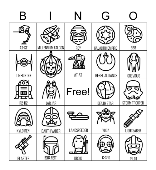 Star Wars Bingo Card