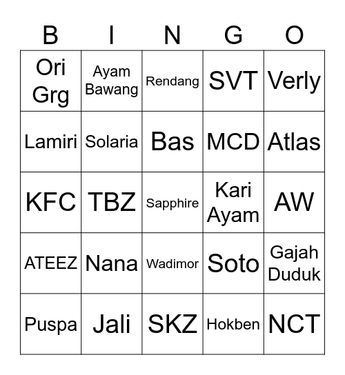 Juyeon's Bingo Card