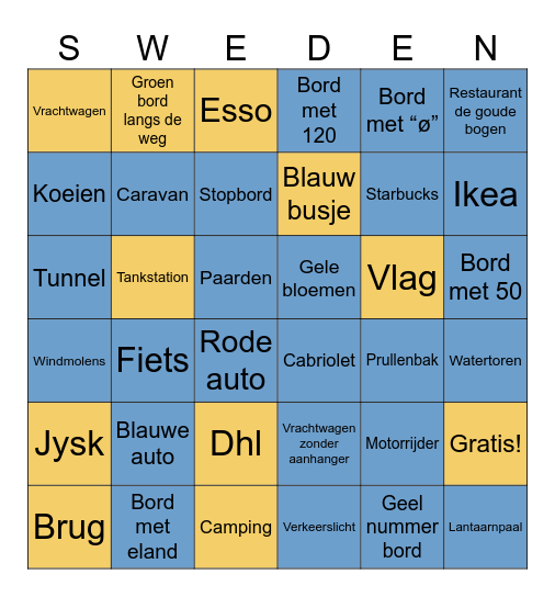 Zweden bingo 🇸🇪 Bingo Card