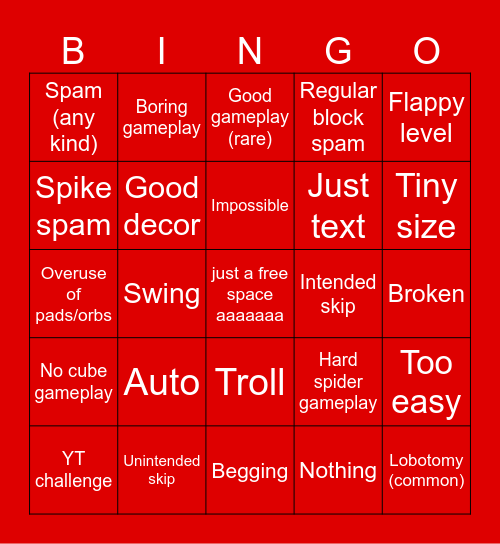 Recent tab bingo Card