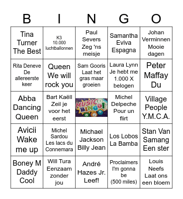 Wij halen alles uit onze platenkast! Bingo Card