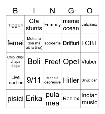 reels uri Bingo Card