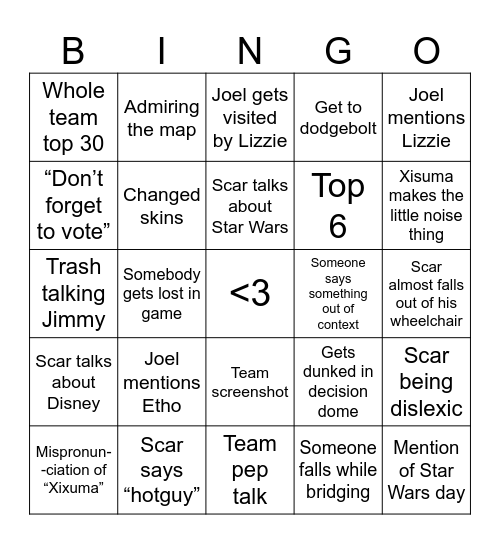 MCC Bingo - Green Gekos Bingo Card