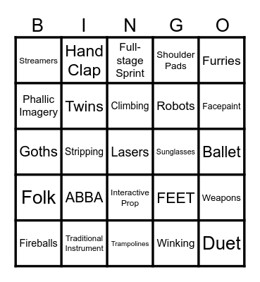 EUROVISION Bingo Card