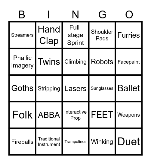 EUROVISION Bingo Card