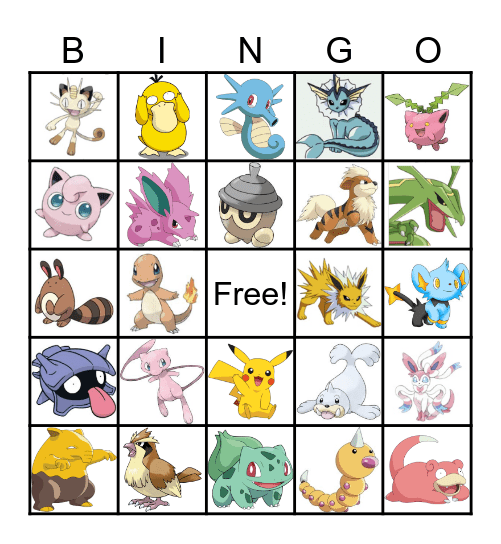 Pokemon 2 Bingo Card