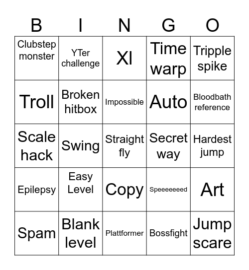 Gd bingo with recent tab Bingo Card
