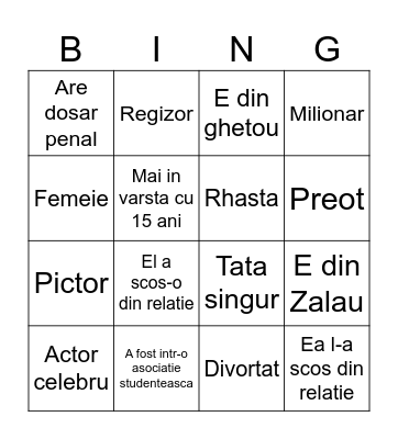 Oana's BF Bingo Card