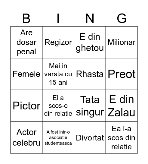 Oana's BF Bingo Card