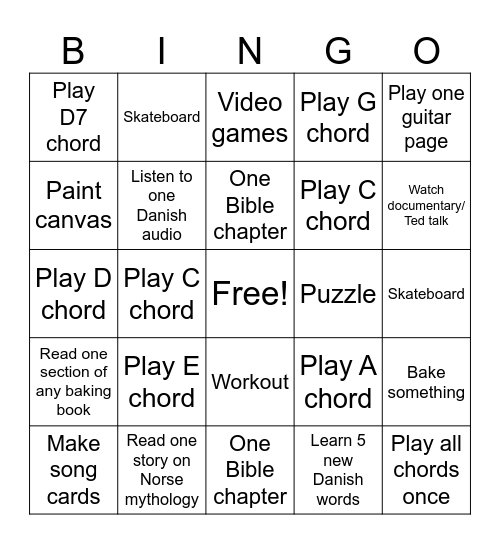 Things to do Instead of Scrolling on Phone Bingo Card