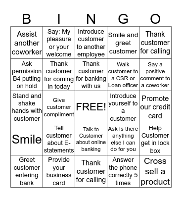 CNB BINGO Card