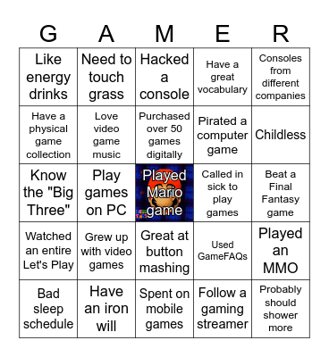 GAMER BINGO Card