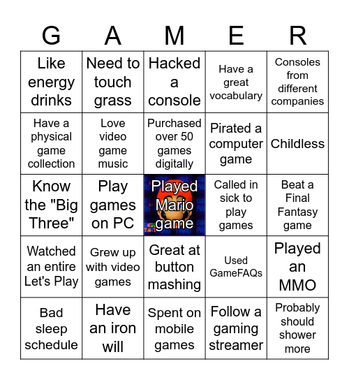 GAMER BINGO Card