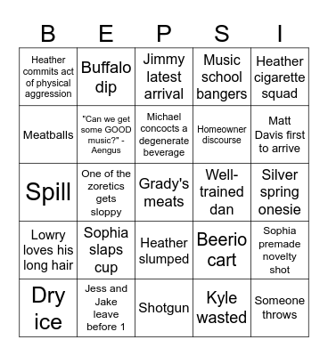 Half-o-ween Bingo Card