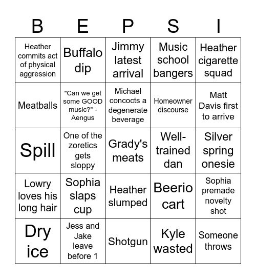 Half-o-ween Bingo Card