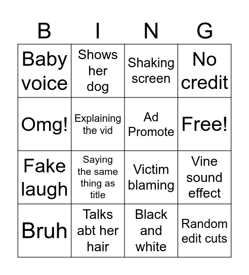 Sniper wolf bingo.! Bingo Card