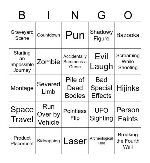BINGOFLIX: Spaceballs Bingo Card